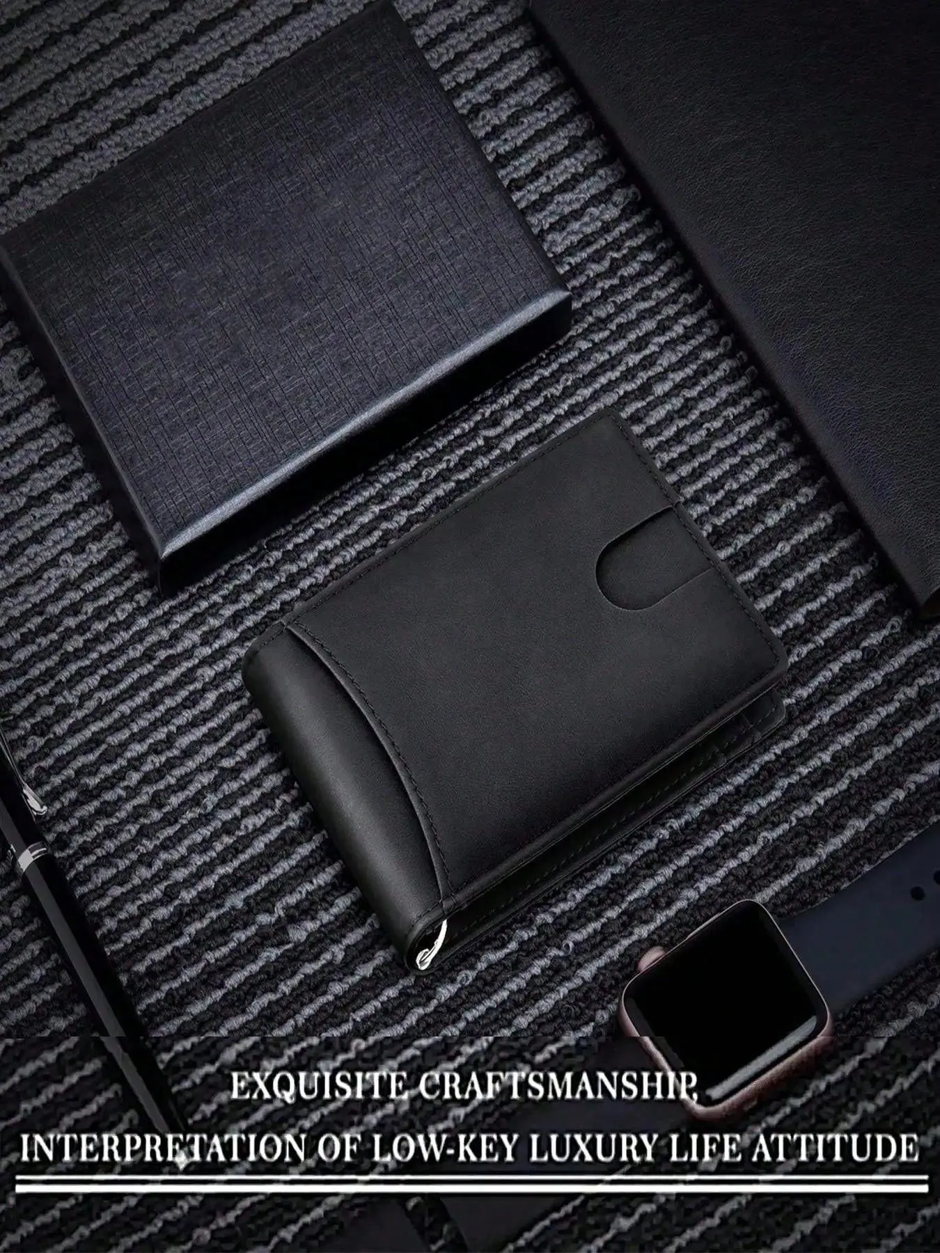 Leather Slim Wallet For Men RFID Blocking Bifold Minimalist Front Pocket Mens Wallet With Money Clip Thin