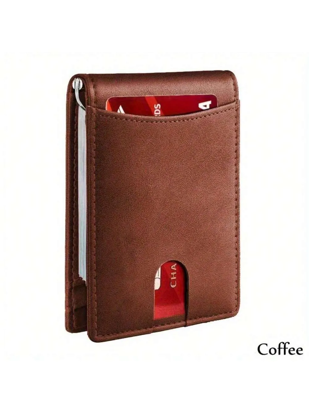 Leather Slim Wallet For Men RFID Blocking Bifold Minimalist Front Pocket Mens Wallet With Money Clip Thin