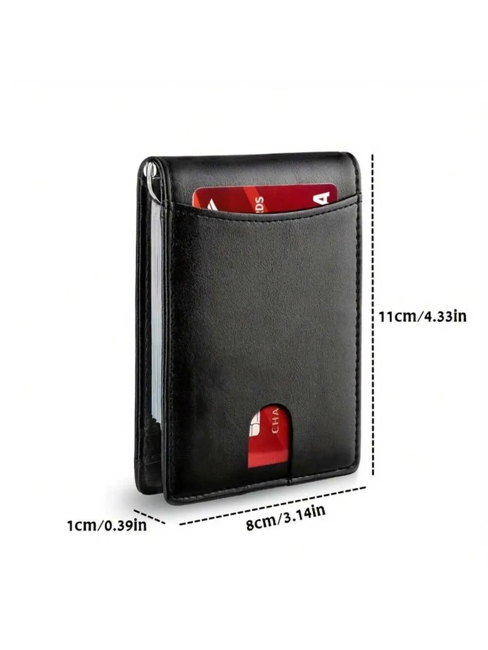 Leather Slim Wallet For Men RFID Blocking Bifold Minimalist Front Pocket Mens Wallet With Money Clip Thin