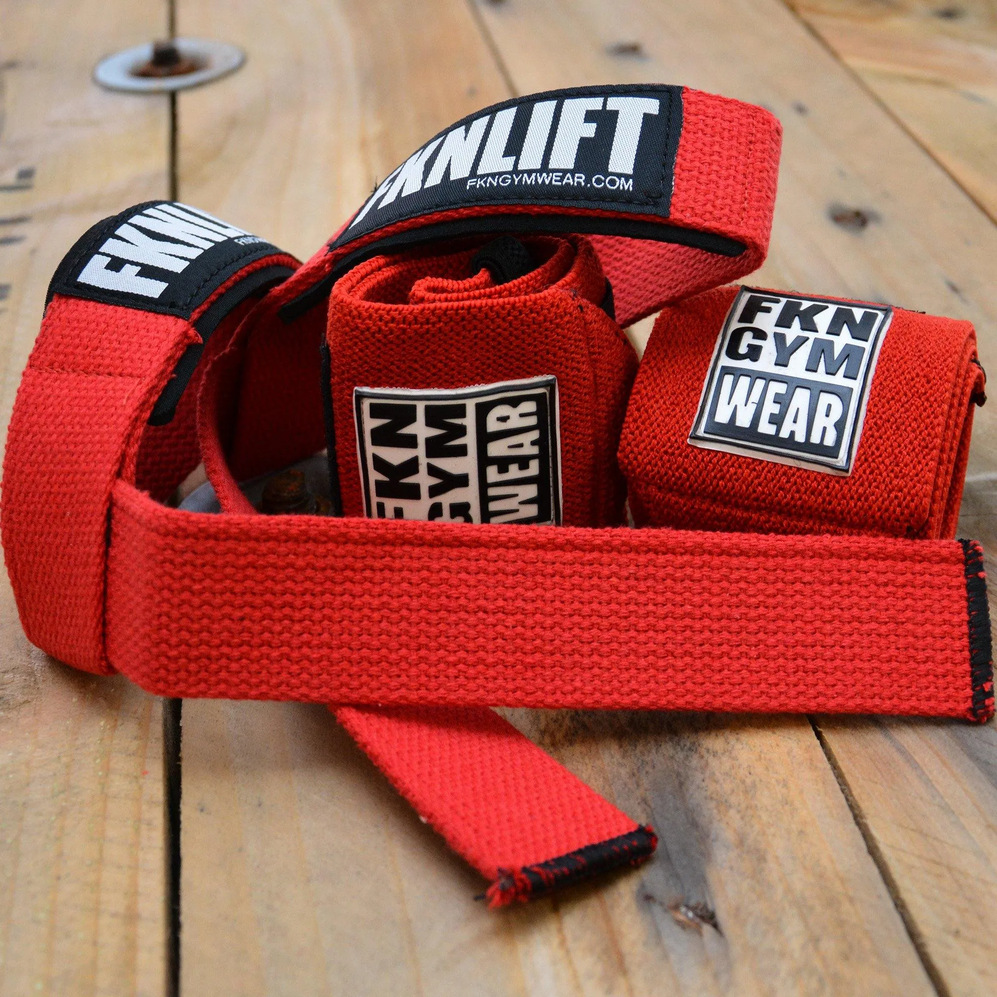 Lifting Straps & Wrist Wraps Pack | Red