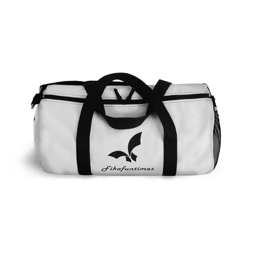 Lightweight Fikafuntimes Black Logo Print Duffel Bag