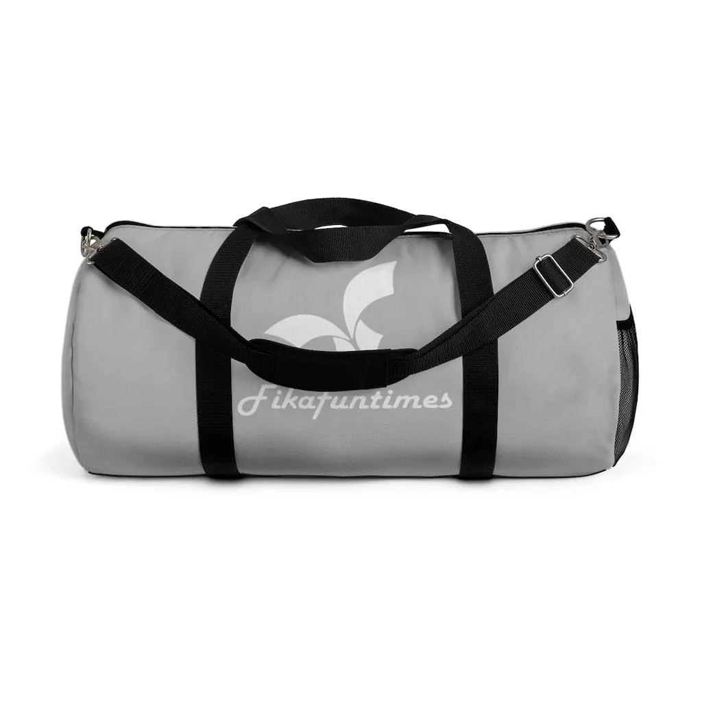 Lightweight Fikafuntimes White Logo Print Duffel Bag