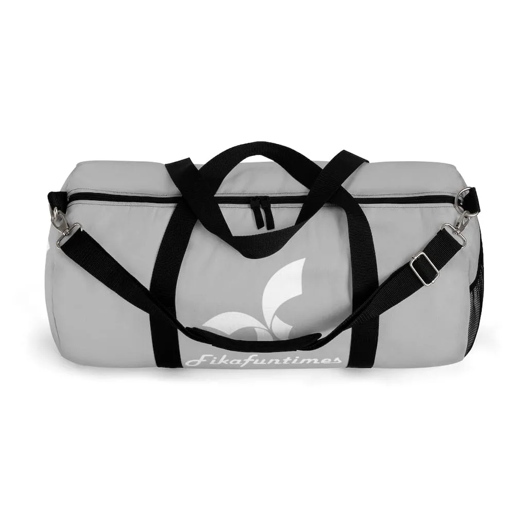 Lightweight Fikafuntimes White Logo Print Duffel Bag