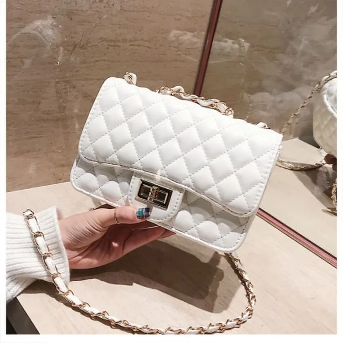 Luxury PU Leather Fashion Chain Women Flap Clutch