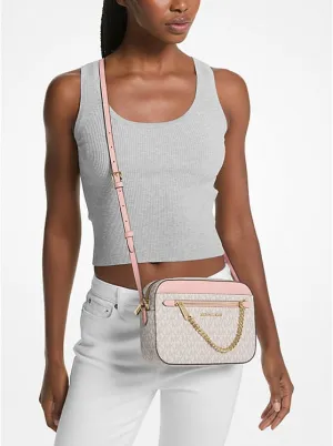 Michael Michael Kors Jet Set Large Logo Crossbody Bag, white/pink