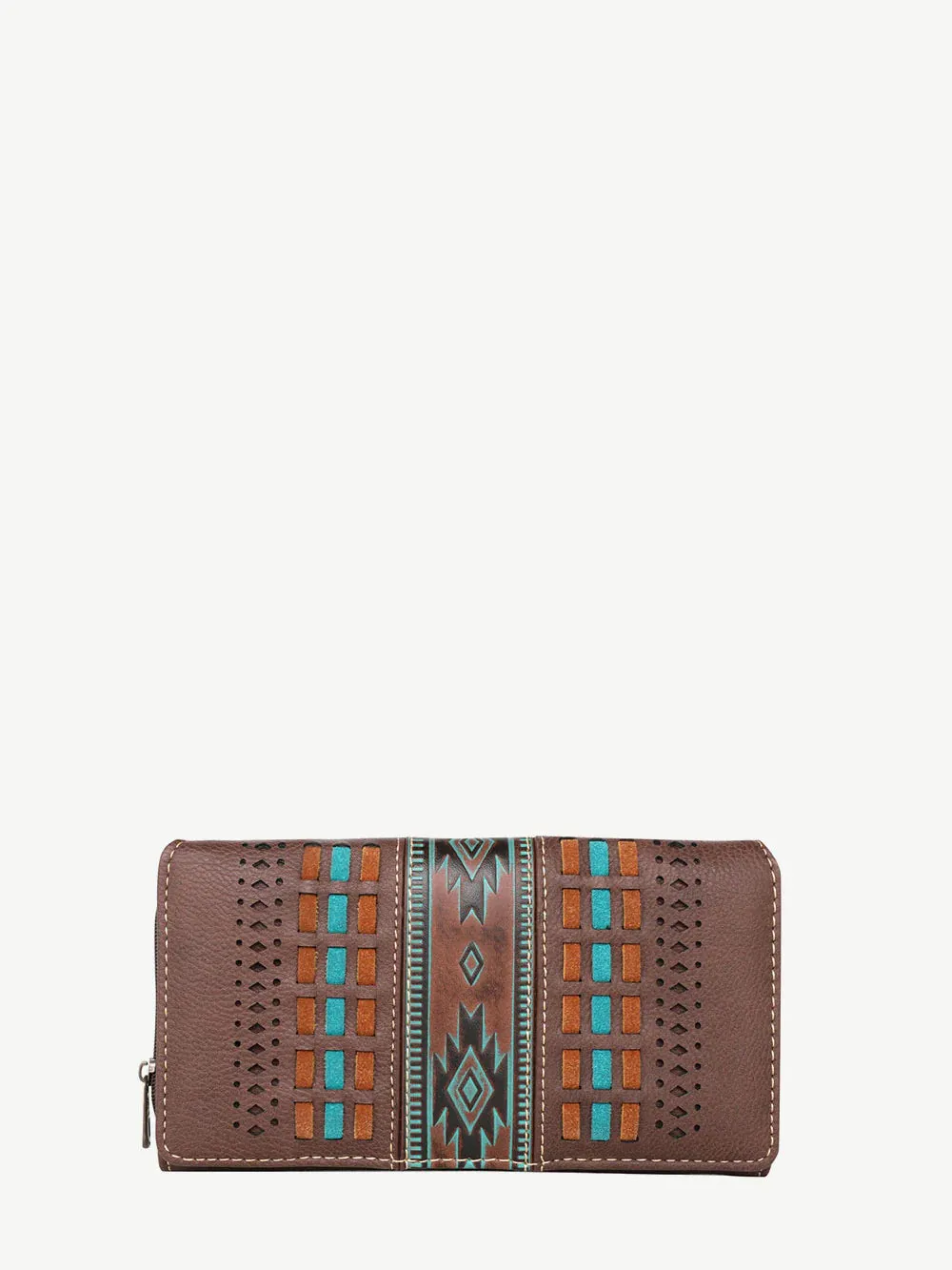 Montana West Aztec Embossed Collection Wallet - Coffee - MW1153-W0110