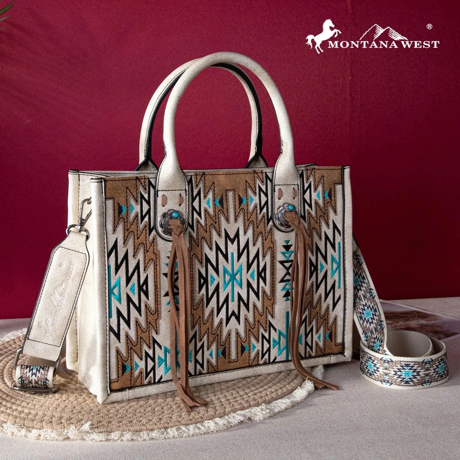 Montana West Aztec Southwestern Collection Tote/Crossbody Conceal Carry Bag | Mwf1051g-8250tn |