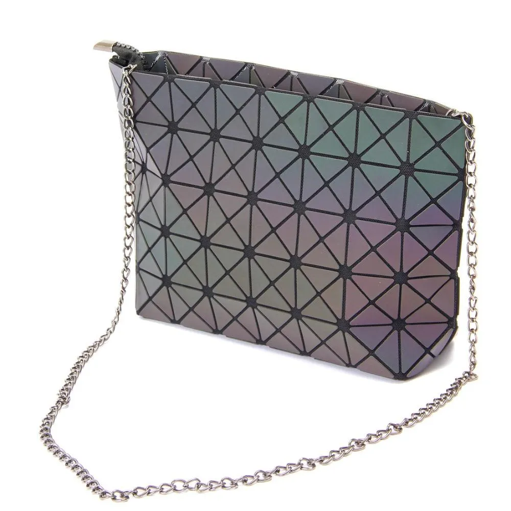 New Designer Fashion bag Women Luminous Sac Bag Tote Geometry Quilted Shoulder Bags Laser Plain Folding Chain Bags