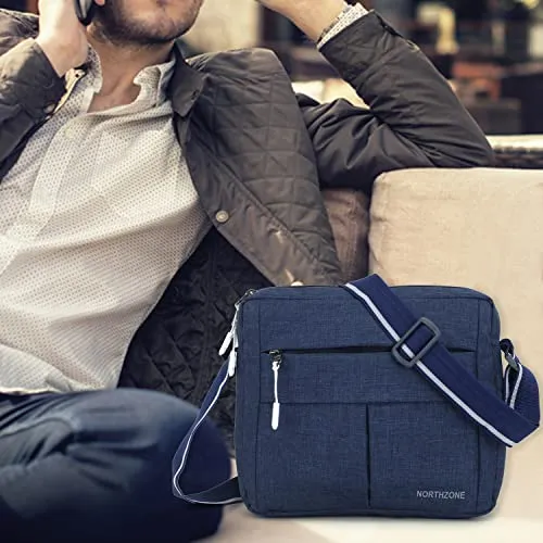 NORTH ZONE Northzone Sling Cross Body Travel Office Business Messenger One Side Shoulder Pouch Bag Money Bag for Men and Women (Navy Blue)