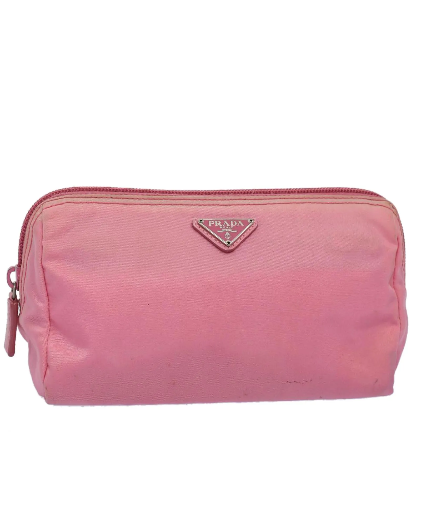 Nylon Pink Pouch Accessory with Surface Rubbing