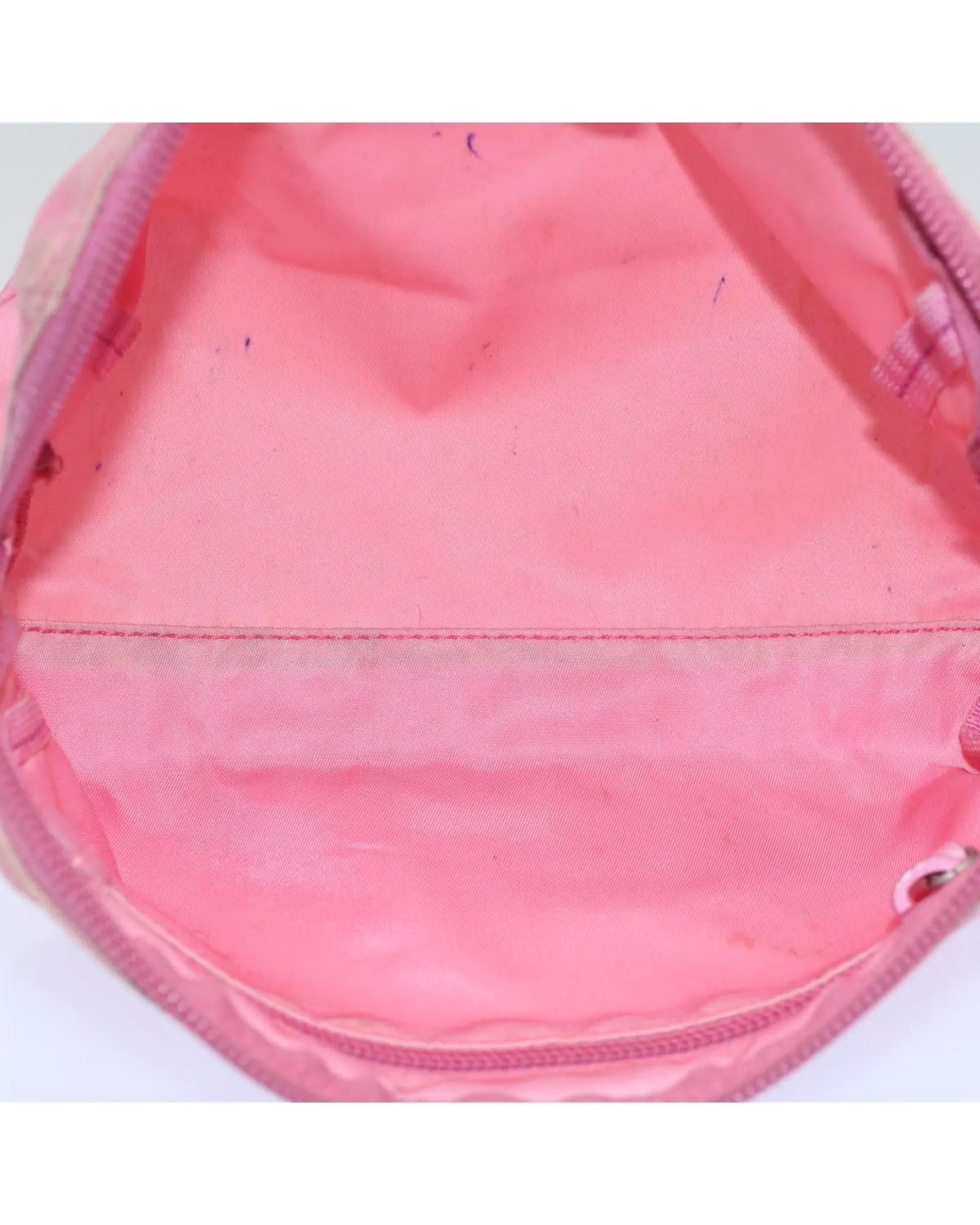 Nylon Pink Pouch Accessory with Surface Rubbing