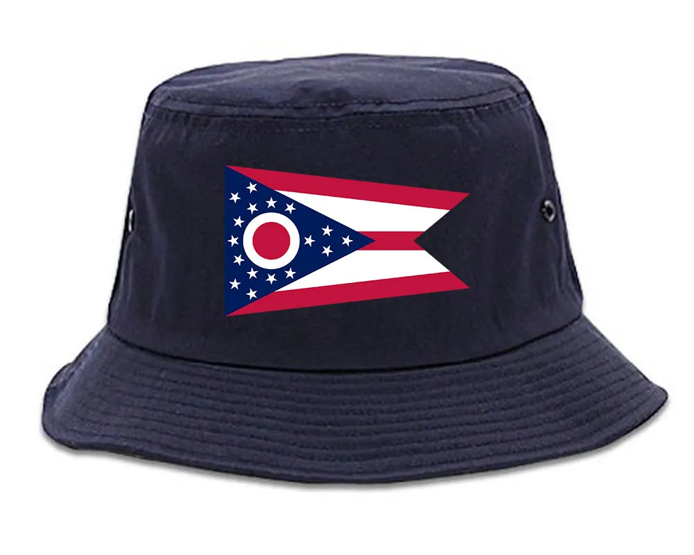 Ohio State Flag OH Chest Mens Bucket Hat