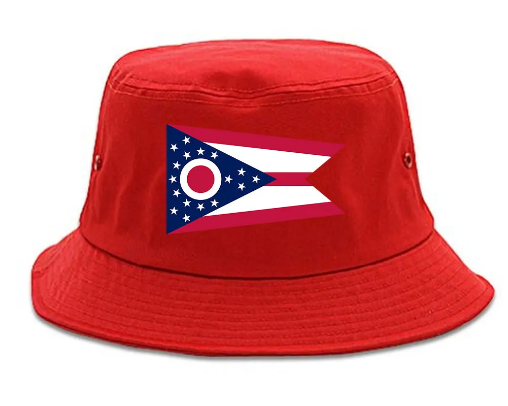 Ohio State Flag OH Chest Mens Bucket Hat