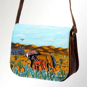 Painted Leather Crossbody Bag