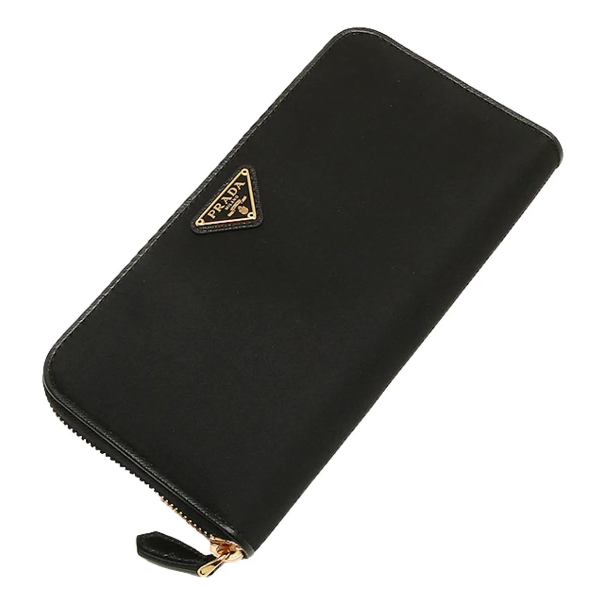 Prada Black Tessuto Nylon Zip Around Wallet