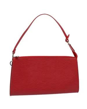 Red Epi Leather Accessory Pouch with Dust Bag and Box