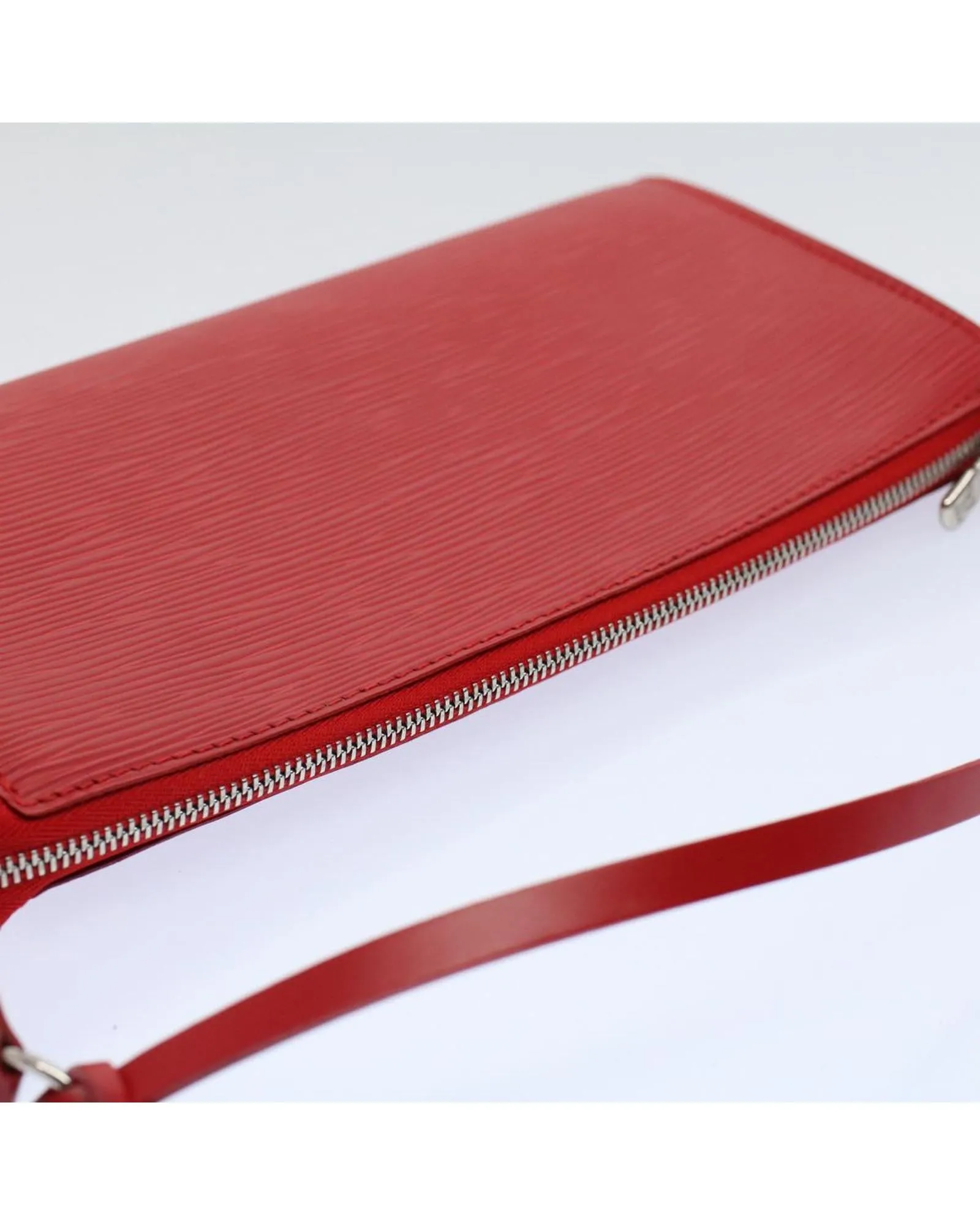 Red Epi Leather Accessory Pouch with Dust Bag and Box