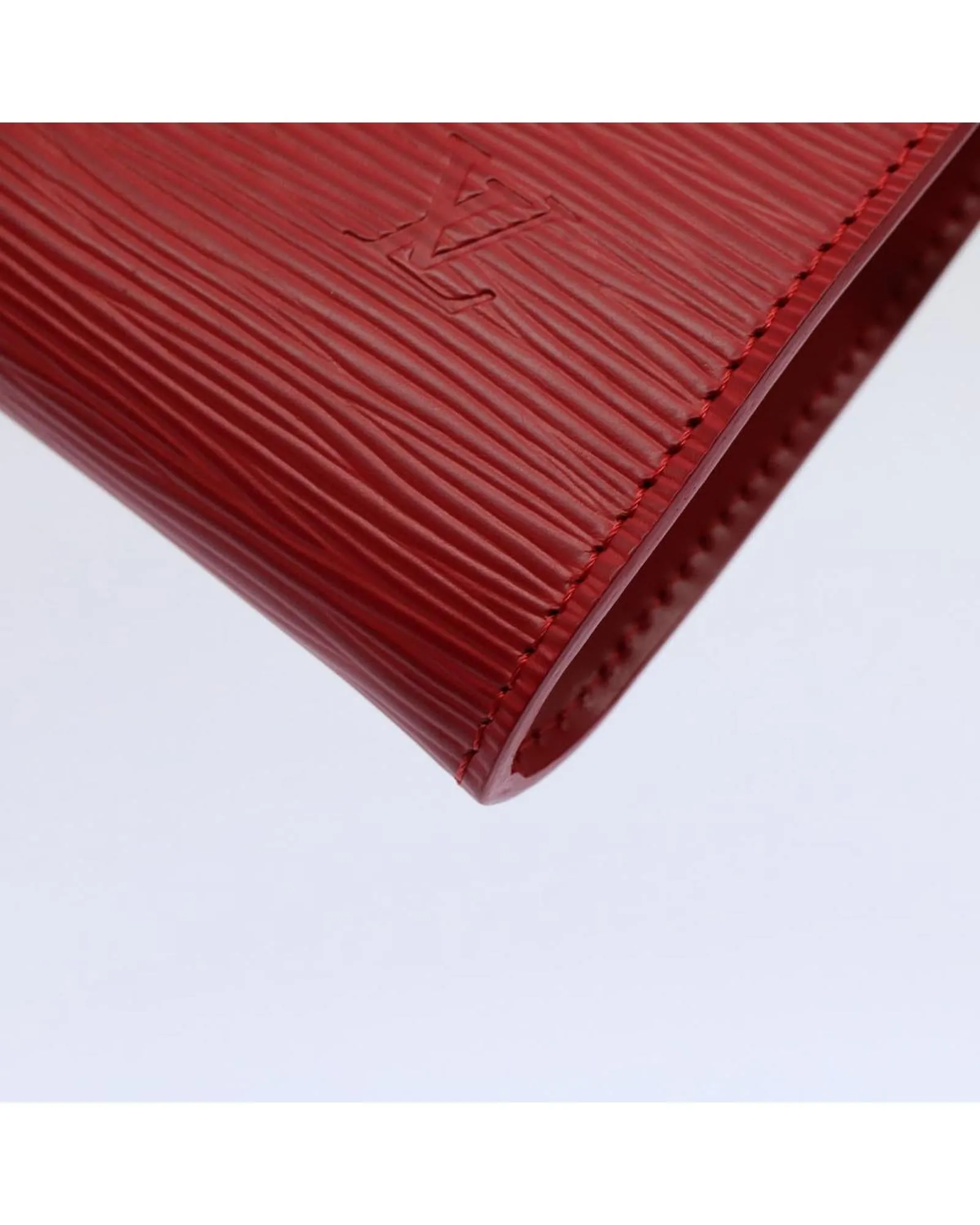 Red Epi Leather Accessory Pouch with Dust Bag and Box