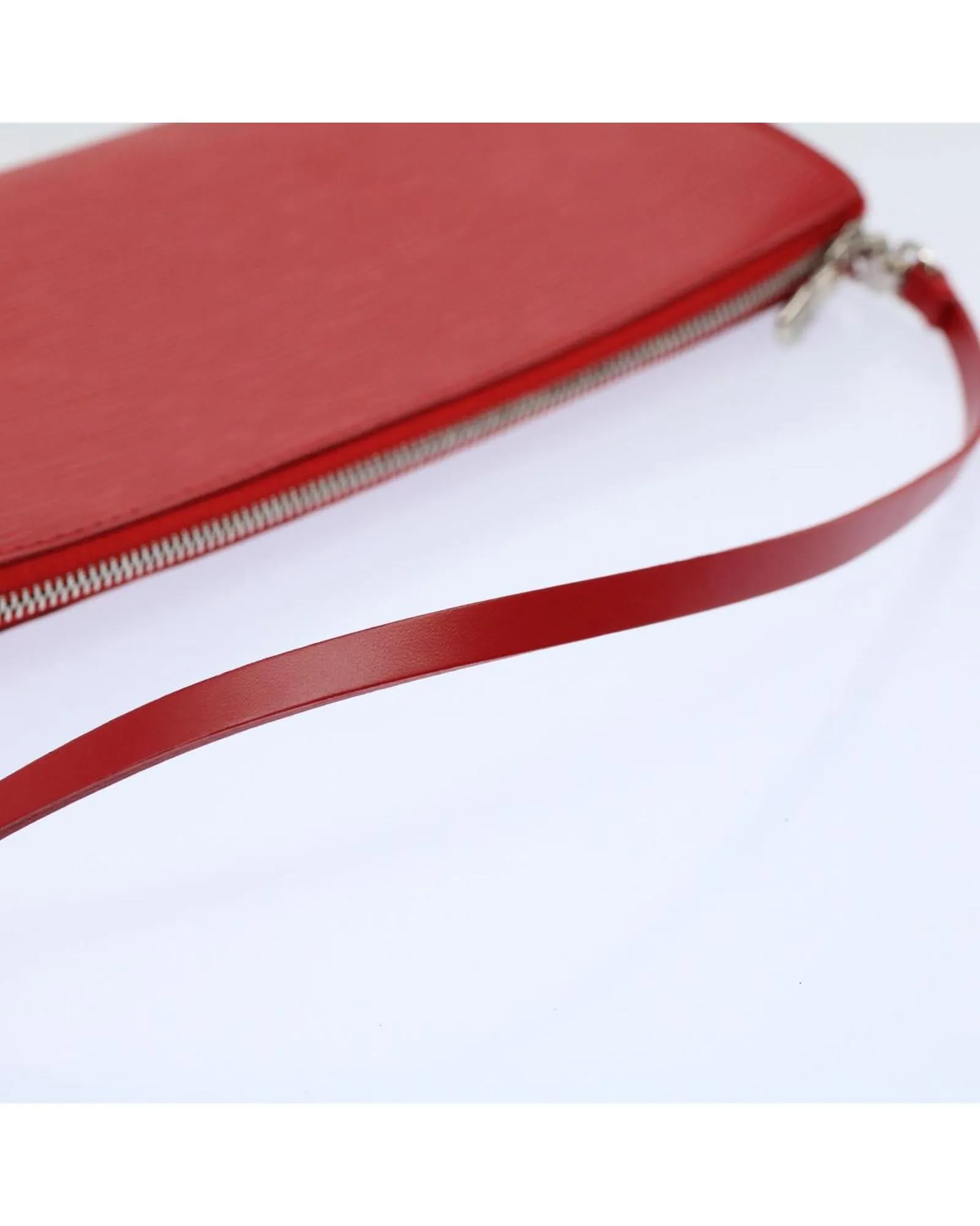 Red Epi Leather Accessory Pouch with Dust Bag and Box