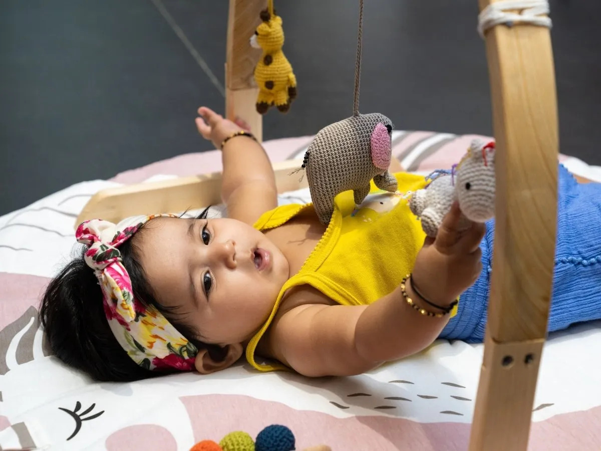 Rocking Potato Arch Baby Activity Gym- Crochet Animals