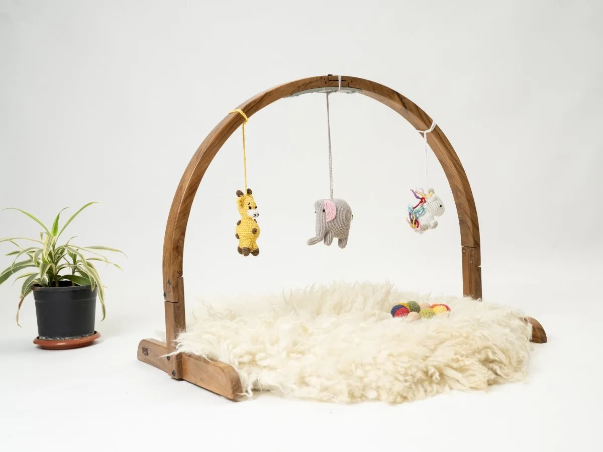 Rocking Potato Arch Baby Activity Gym- Crochet Animals