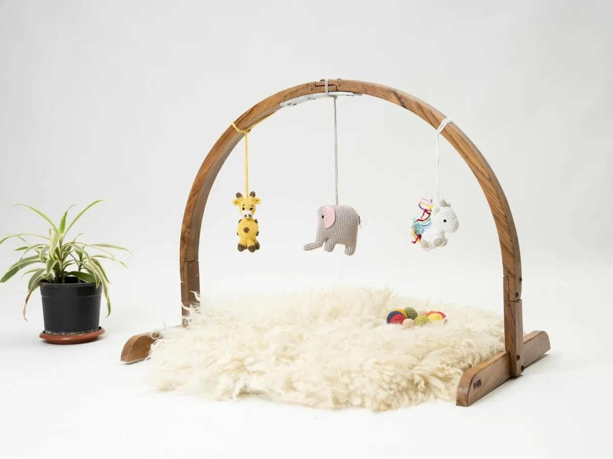 Rocking Potato Arch Baby Activity Gym- Crochet Animals