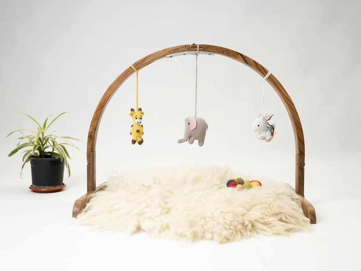 Rocking Potato Arch Baby Activity Gym- Crochet Animals