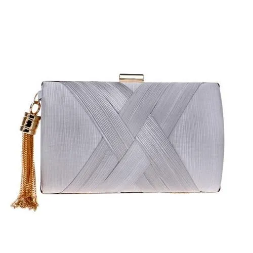 SEKUSA Fashion Women Bag Tassel Metal Small Day Clutch Purse Handbags Chain Shoulder Lady Evening Bags Phone Key Pocket Bags