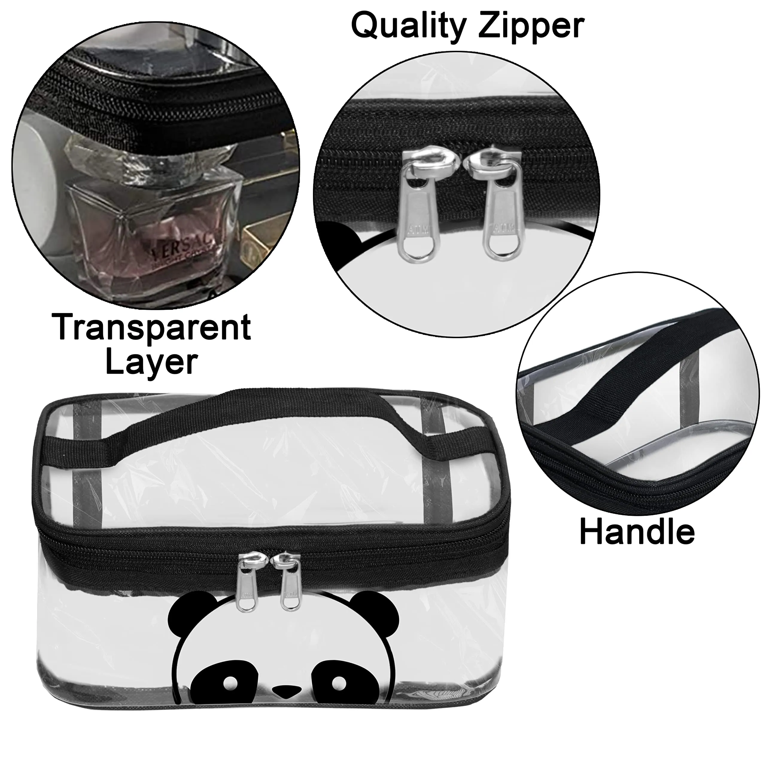 SNDIA 2-Set Multipurpose Transparent Travel Pouch Makeup Toiletry Kit Bag, Cosmetic Pouch for Women Makeup Organizer Bag Plastic Box Vanity, Shaving Kit Toiletry Bag for Men (23.5x15.5x10 cm)