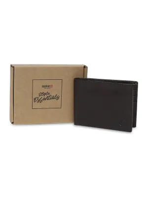 Spykar Men Brown Leather Bi-Fold Wallet