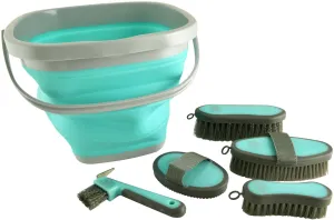 Tail Tamer Horse Grooming Kit with Collapsible Bucket