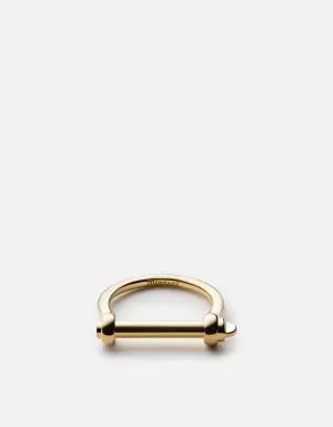 Thin Screw Cuff Ring, 10k Gold