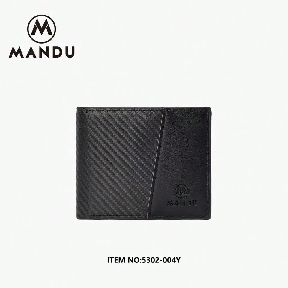 Ultra-Thin Carbon Fiber PU Wallet RFID Anti-Theft Brush Wear-Resistant Two-Fold Short Men's Wallet