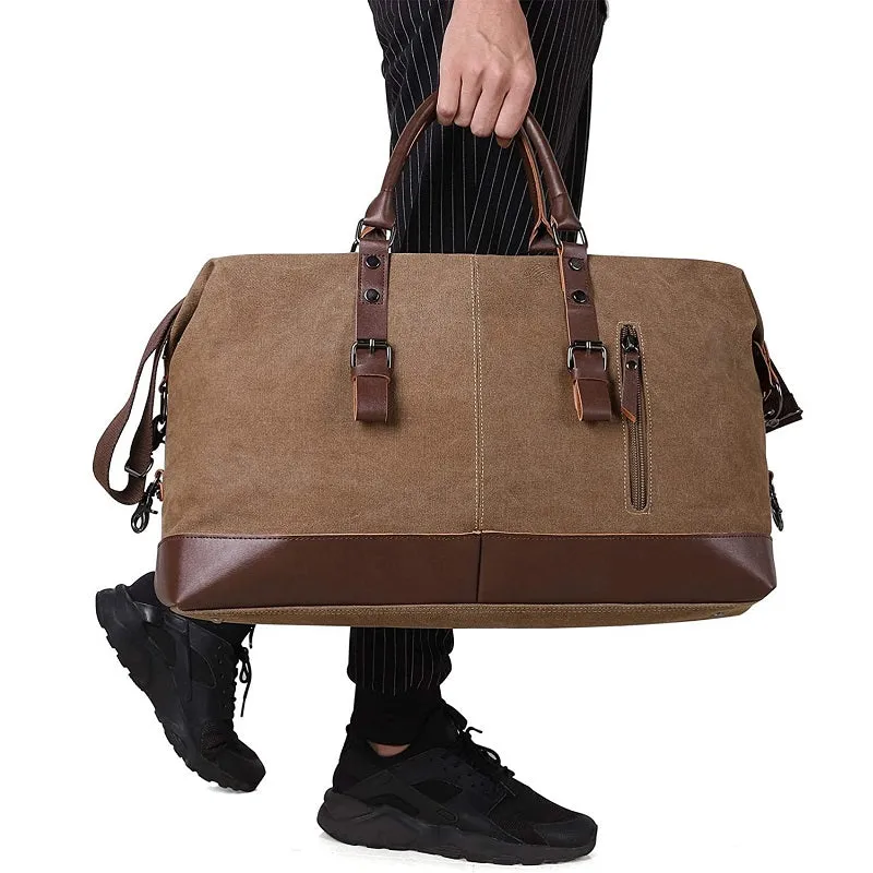 Unisex Large Capacity Portable Casual Canvas Duffle Bag