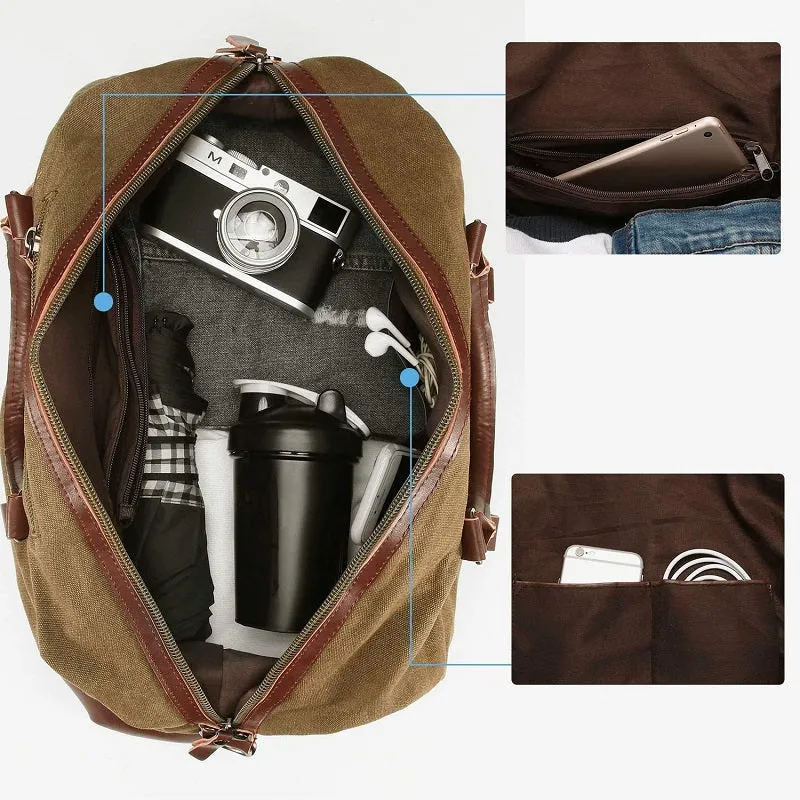 Unisex Large Capacity Portable Casual Canvas Duffle Bag