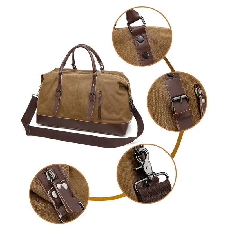 Unisex Large Capacity Portable Casual Canvas Duffle Bag