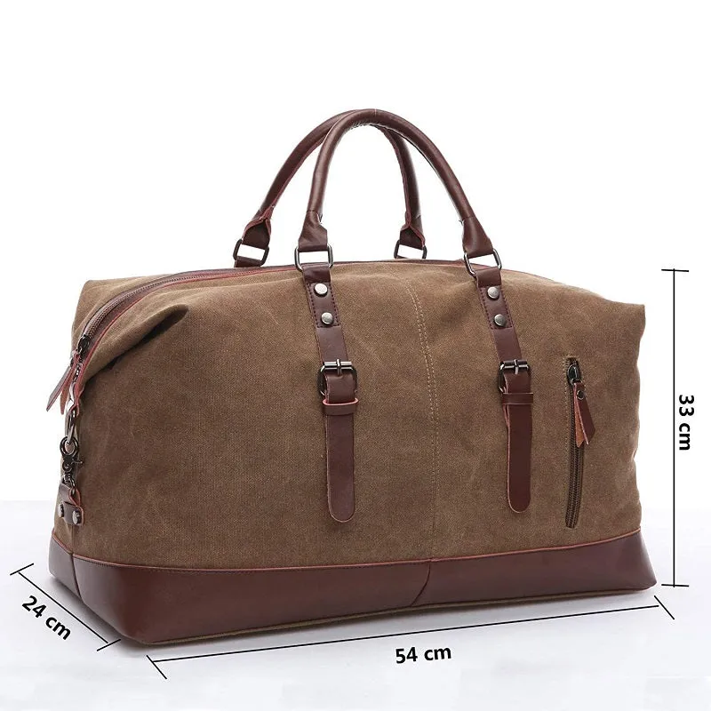 Unisex Large Capacity Portable Casual Canvas Duffle Bag