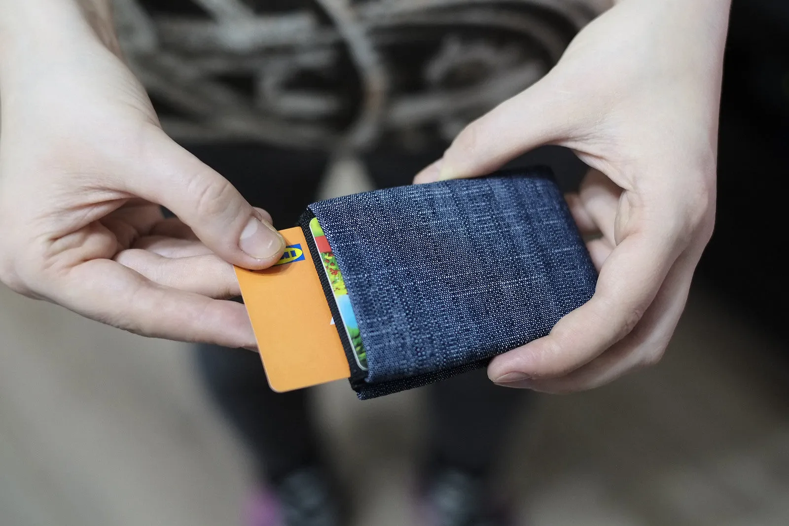 Upgrade Your Everyday Carry with Our Vegan Denim Minimalist Wallet Collection -  FULL RFID blocking