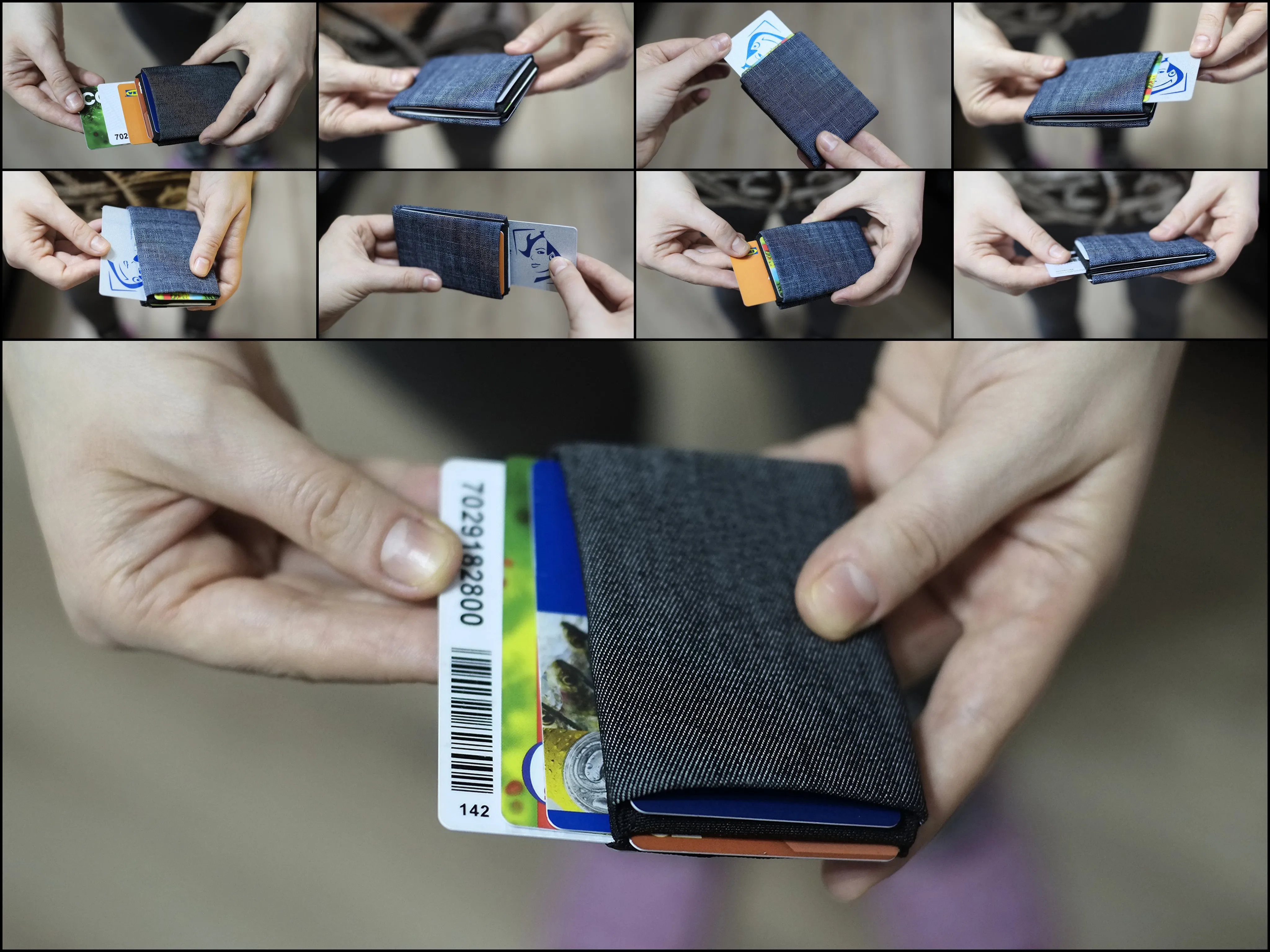 Upgrade Your Everyday Carry with Our Vegan Denim Minimalist Wallet Collection -  FULL RFID blocking