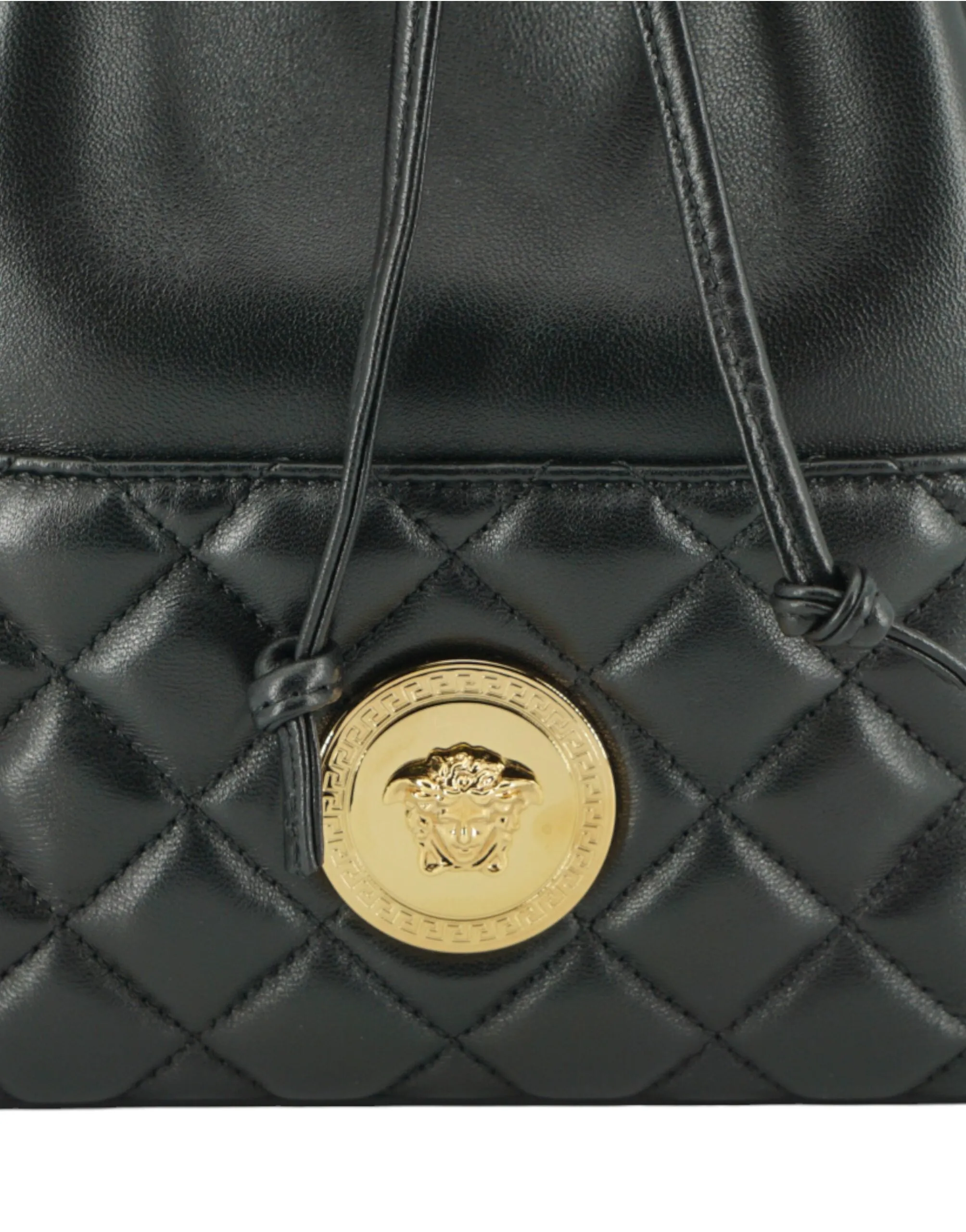 Versace Medusa Black & Gold Bucket Shoulder Bag