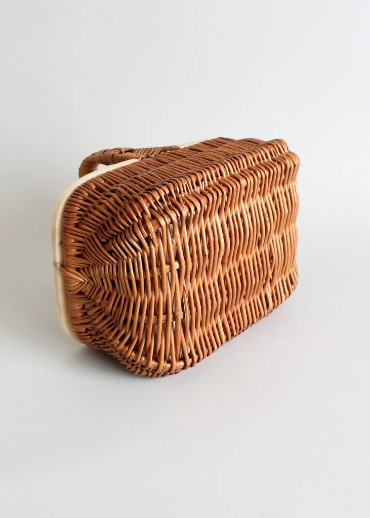 Vintage 1940s Wicker and Celluloid Basket Purse