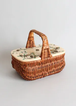 Vintage 1940s Wicker and Celluloid Basket Purse