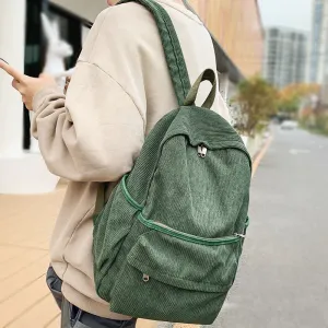 Wenkouban Fashion Ladies Male Corduroy Vintage College Backpack Girl Boy Travel Leisure Retro Book Bag Female Laptop Men Women School Bags