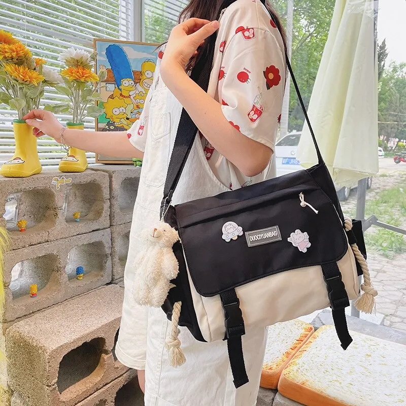 Wenkouban Ulzzang Casual Big Bag Women Student School Bags For Teenage Girls Messenger Bag Shoulder Bag Crossbody Bags Women Bolsa Feminin