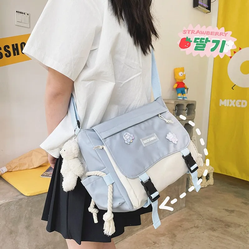 Wenkouban Ulzzang Casual Big Bag Women Student School Bags For Teenage Girls Messenger Bag Shoulder Bag Crossbody Bags Women Bolsa Feminin