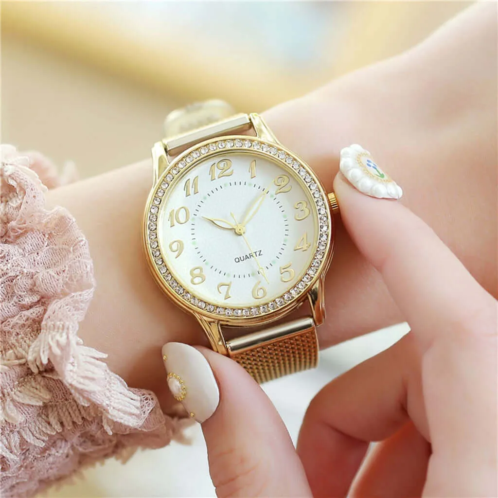 Women Watches Top Brand Luxury 2022 Fashion Diamond Ladies Wristwatches Stainless Steel Silver Mesh Strap Female Quartz Watch