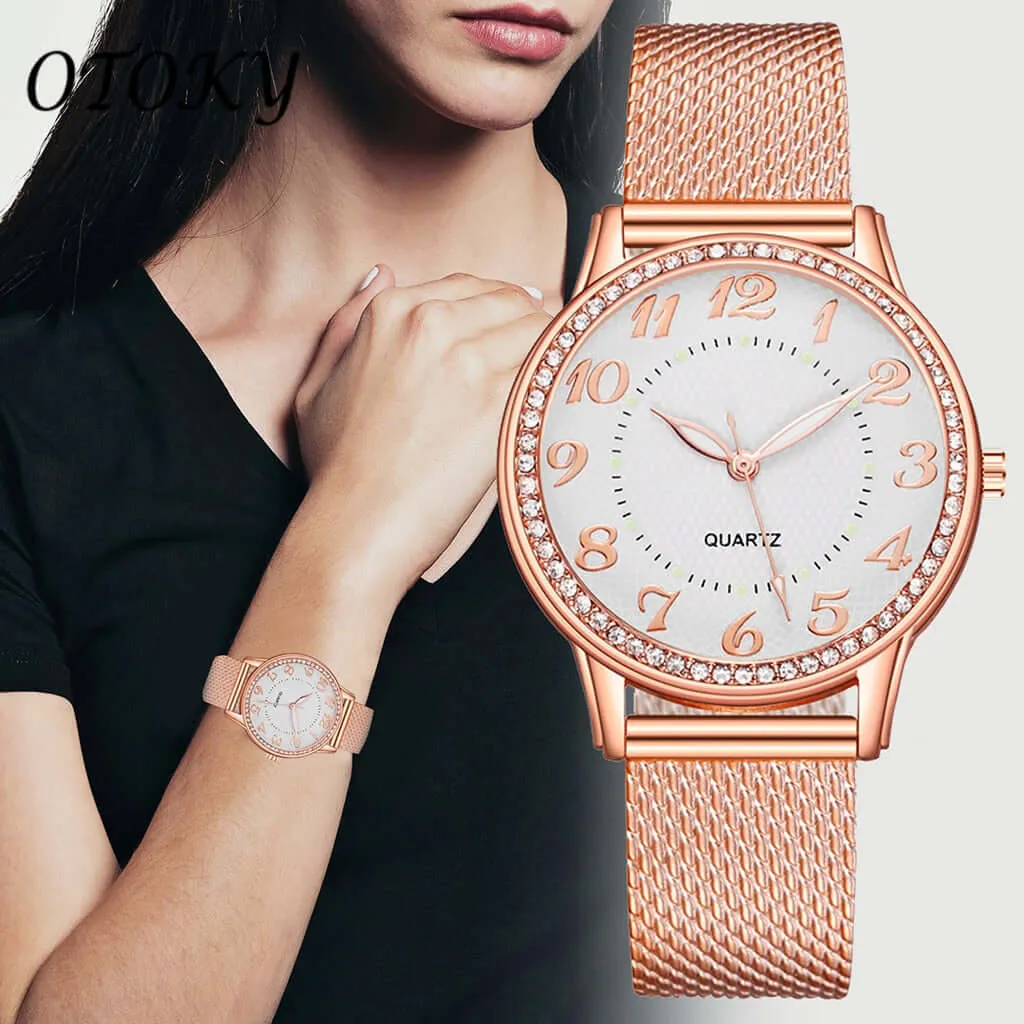 Women Watches Top Brand Luxury 2022 Fashion Diamond Ladies Wristwatches Stainless Steel Silver Mesh Strap Female Quartz Watch