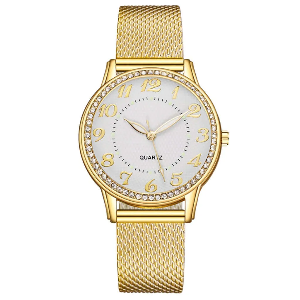 Women Watches Top Brand Luxury 2022 Fashion Diamond Ladies Wristwatches Stainless Steel Silver Mesh Strap Female Quartz Watch