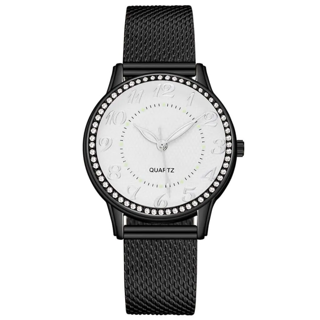 Women Watches Top Brand Luxury 2022 Fashion Diamond Ladies Wristwatches Stainless Steel Silver Mesh Strap Female Quartz Watch