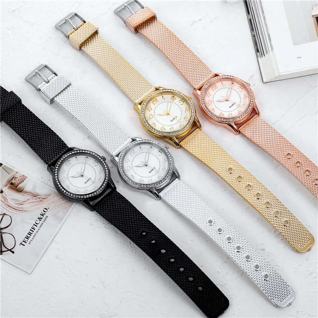 Women Watches Top Brand Luxury 2022 Fashion Diamond Ladies Wristwatches Stainless Steel Silver Mesh Strap Female Quartz Watch